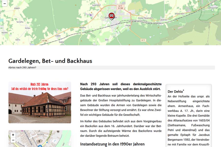 Bet- und Backhaus Gardelegen: Eintrag in der IRHB-Liste