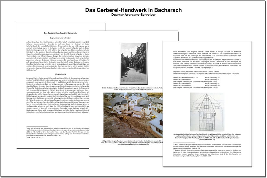 Das Gerberei-Handwerk in Bacharach, von Dr. Dagmar Aversano-Schreiber