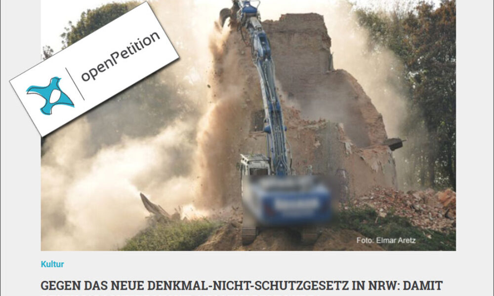 Gastbeitrag von Arne Franke zur geplanten Novelle des Denkmalschutzgesetzes in NRW